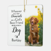 女の子の最高の友犬の恋人カスタム2ペットの写真 セラミックオーナメント (左)