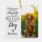 女の子の最高の友犬の恋人カスタム2ペットの写真 セラミックオーナメント (正面)