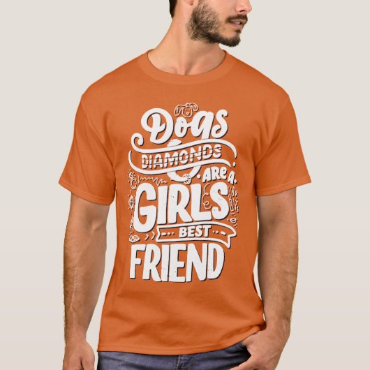女の子の最高の友達は犬 vintage tシャツ (正面)