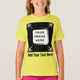 女の子の服を追加イメージブラックテンプレート女の子の子 Tシャツ