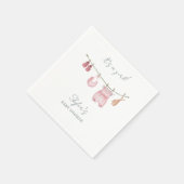 女の子の服シンプル水彩赤ちゃんシャワー スタンダードカクテルナプキン (角)