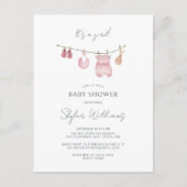 女の子の服シンプル水彩赤ちゃんシャワー ポストカード (正面)