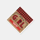 女の子の木の格子状の赤素朴ちゃんシャワーだ スタンダードカクテルナプキン (角)