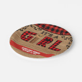 女の子の木の格子状の赤素朴ちゃんシャワーだ ペーパープレート (アングル)