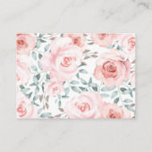 女の子の森のピンクのバラの赤ちゃん動物おむつラッフル エンクロージャーカード (裏面)