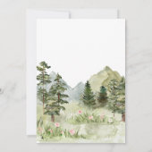 女の子の森の花の動物 赤ちゃん 招待状 (裏面)