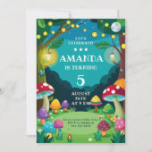 女の子の森の誕生日パーティー 招待状 (正面)