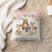 女の子の森林動物の森林女の子の子供部屋の装飾 クッション (ブランケット)