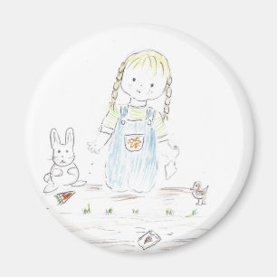 女の子の植わること マグネット
