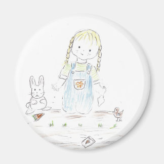 女の子の植栽 マグネット