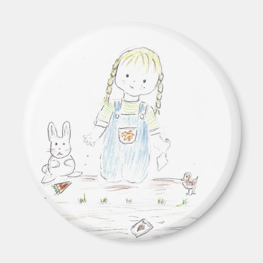 女の子の植栽 マグネット (正面)