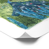 女の子の歩くをフィールド花を介して ポスター (角)