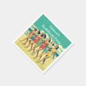 女の子の歩くダウンビーチナプキン スタンダードカクテルナプキン (角)