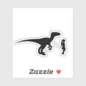 女の子の歩く彼女のペット恐竜おもしろいガギフト シール (シート)