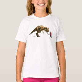 女の子の歩く私の恐竜Tシャツ Tシャツ