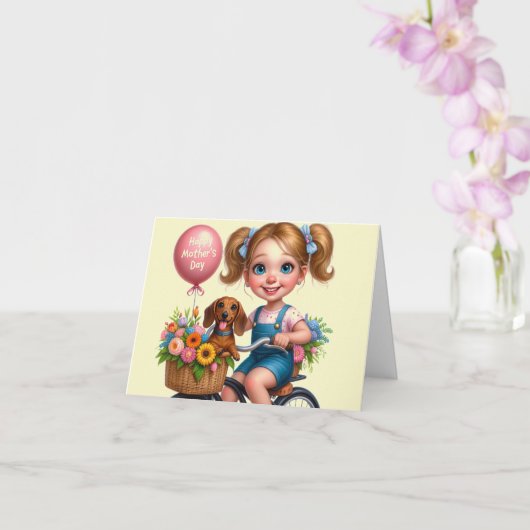 女の子の母の日の挨拶 カード (蘭)