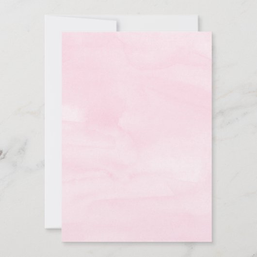 女の子の水の色の象の車のベビーシャワーでドライブ 招待状 (裏面)