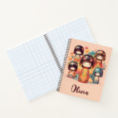 女の子の水彩こけし人形 ノートブック (内部)