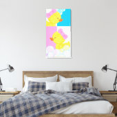 女の子の水彩ゴムダッキー 可愛い 大きい キャンバスプリント (インサイチュ (寝室))