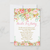 女の子の水彩画の本の要求カード、ベビーのための本 招待状 (正面)