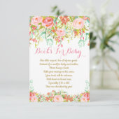 女の子の水彩画の本の要求カード、ベビーのための本 招待状 (スタンド正面)