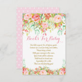 女の子の水彩画の本の要求カード、ベビーのための本 招待状 (正面/裏面)