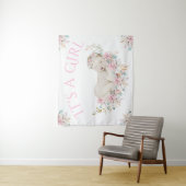 女の子の水彩花のベビーシャワー背景バナー タペストリー (インサイチュ)