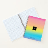 女の子の水彩虹モノグラム学校 ノートブック (内部)