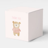 女の子の水色かわいいクマのピンクの赤ちゃんシャワー フェイバーボックス (正面サイド)