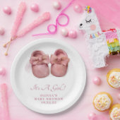 女の子の水色かわいいベビーシューズ赤ちゃんシャワー ペーパープレート (パーティー)