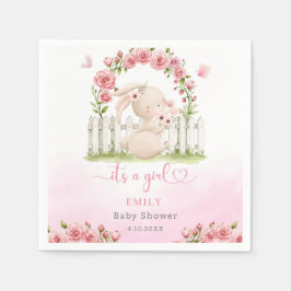 女の子の水色の女の子の赤モダンちゃんシャワーだ スタンダードカクテルナプキン