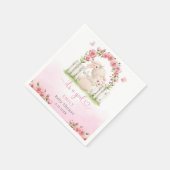 女の子の水色の女の子の赤モダンちゃんシャワーだ スタンダードカクテルナプキン (角)