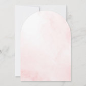 女の子の水色ピンクの弓ベビーガールシャワー 招待状 (裏面)