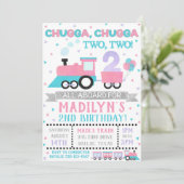 女の子の汽車パーティー招待状 チャッガチャッガ ツー ツー 招待状 (スタンド正面)