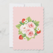 女の子の洗礼と1歳の誕生日 フレッシュストロベリー 招待状 (裏面)