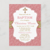 女の子の洗礼の招待状 案内ポストカード (正面)