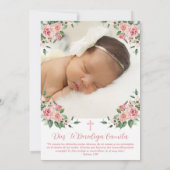 女の子の洗礼への招待状 招待状 (裏面)