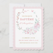 女の子の洗礼への招待 招待状 (正面)