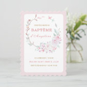 女の子の洗礼への招待 招待状 (スタンド正面)