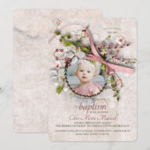 女の子の洗礼写真招待状 招待状 (正面/裏面)