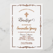 女の子の洗礼式招待状 箔招待状 (正面)