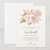 女の子の洗礼招待状を洗礼式の招待状として 招待状 (正面/裏面)