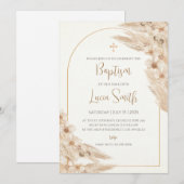 女の子の洗礼招待状 キリスト教の命名式の招待状 女の子 招待状 (正面/裏面)