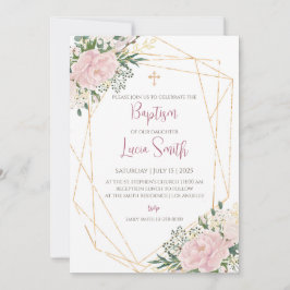 女の子の洗礼招待状 キリスト教の命名式の招待状 招待状
