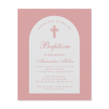 女の子の洗礼招待状（予算用） ダスティローズ