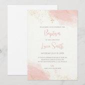 女の子の洗礼招待状 女の子の洗礼案内 招待状 (正面/裏面)