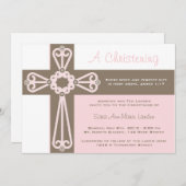 女の子の洗礼招待状 招待状 (正面/裏面)