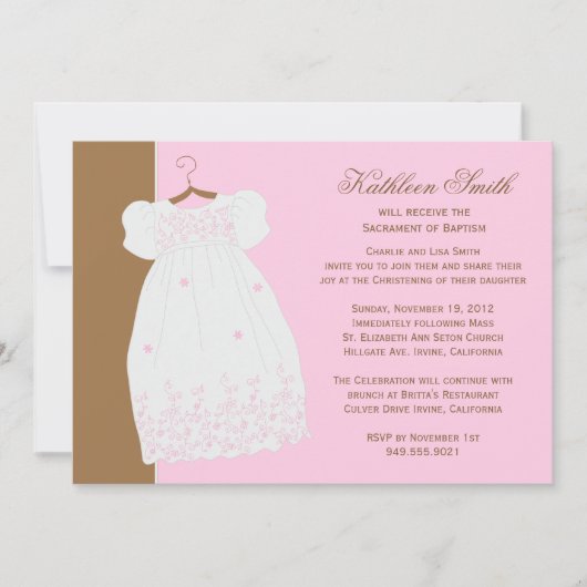 女の子の洗礼招待状 招待状 (正面)