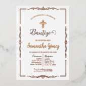 女の子の洗礼招待状 箔招待状 (正面)