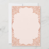 女の子の洗礼 ピンクのバラ ゴールド エレガント アンティーク 葉 招待状 (裏面)